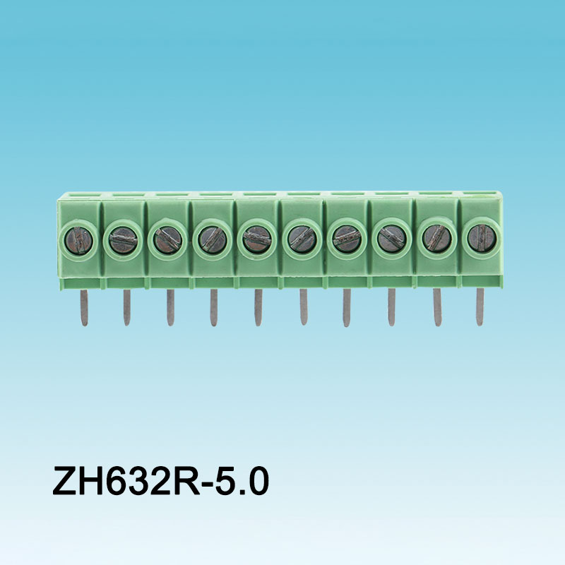 Grøn bøjet fatning PCB skrueterminal